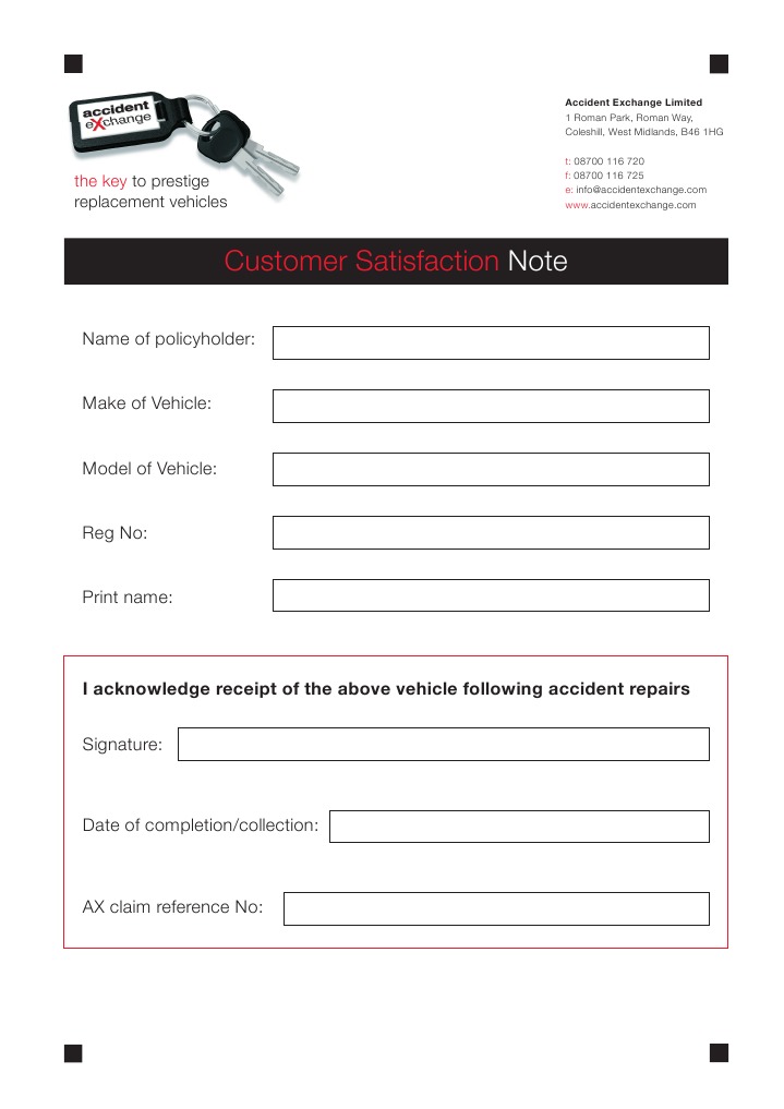Customer Satisfaction Note Template | PDF
