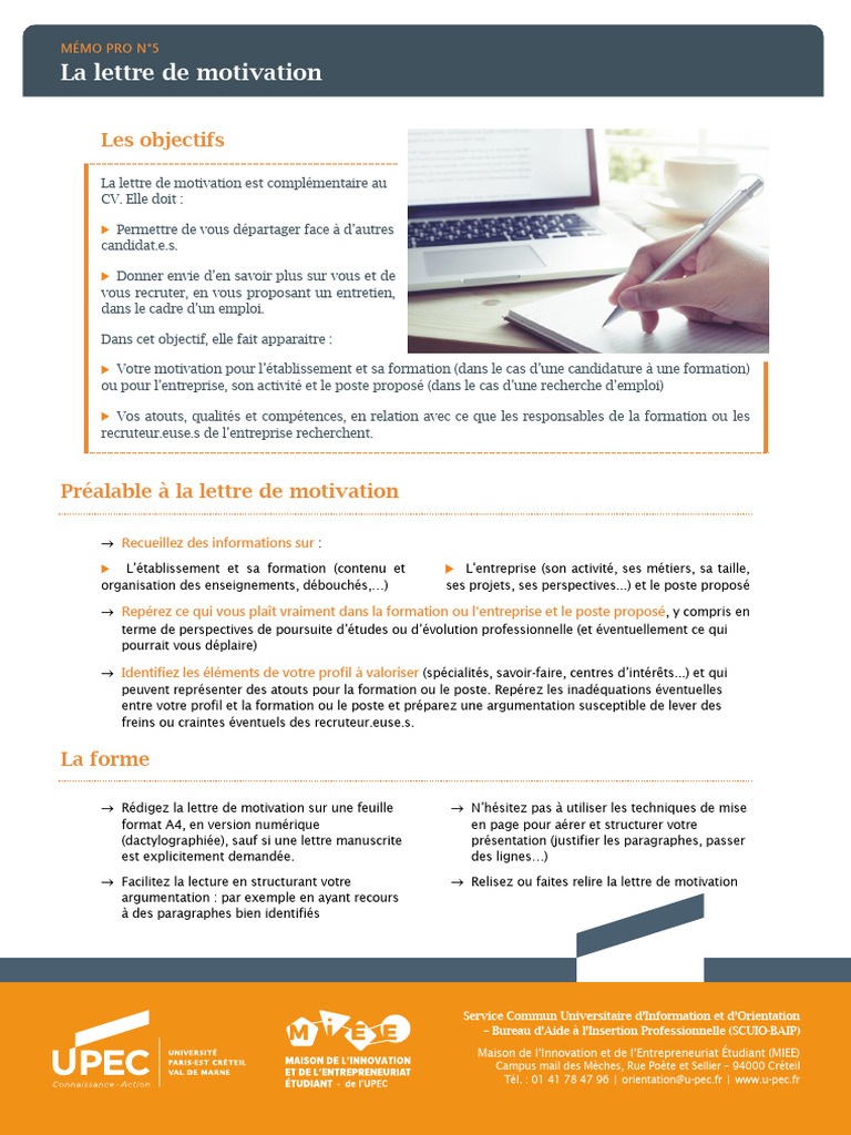 Rédiger une lettre de motivation efficace | PDF | Motivation | Motivant