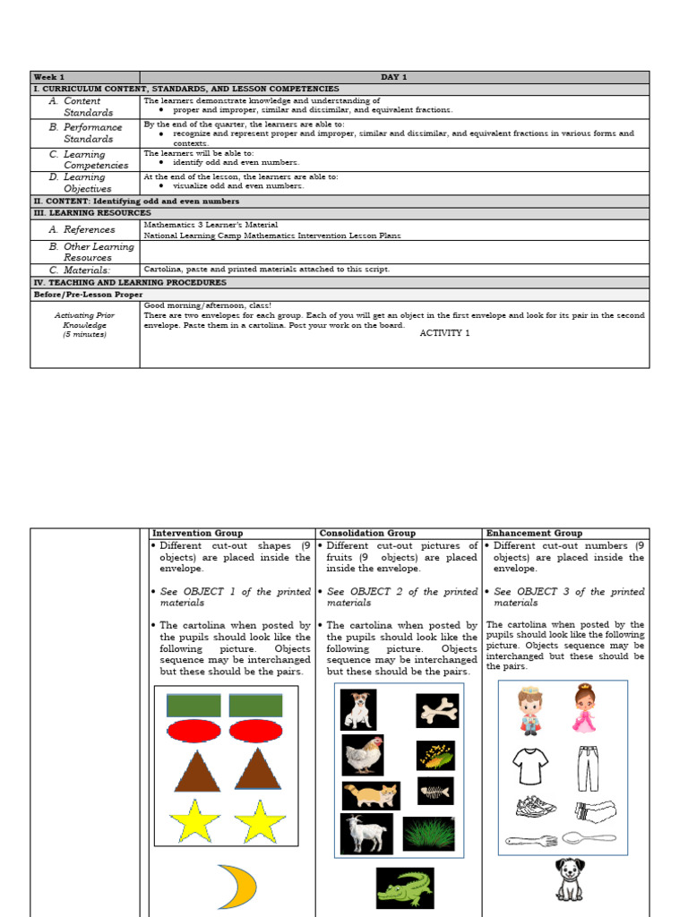 Teaching Odd and Even Numbers Lesson | PDF | Learning | Teaching