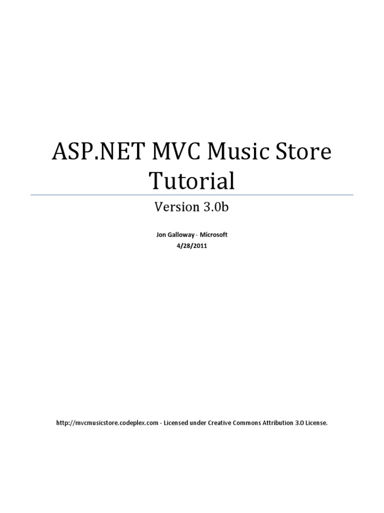 MVC Music Store - Tutorial - V3.0 | PDF | Model–View–Controller ...