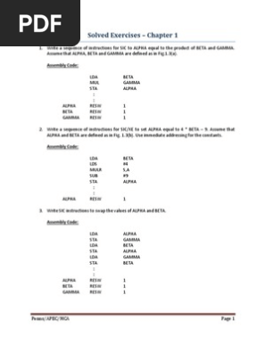 Exercises Chapter1 1 String Computer Science Assembly Language