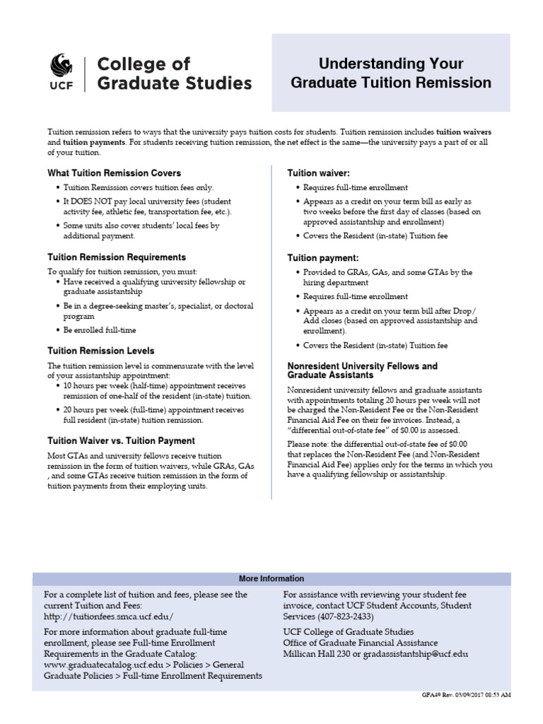 Graduate Tuition Remission Overview | PDF | Tuition Payments | Payments