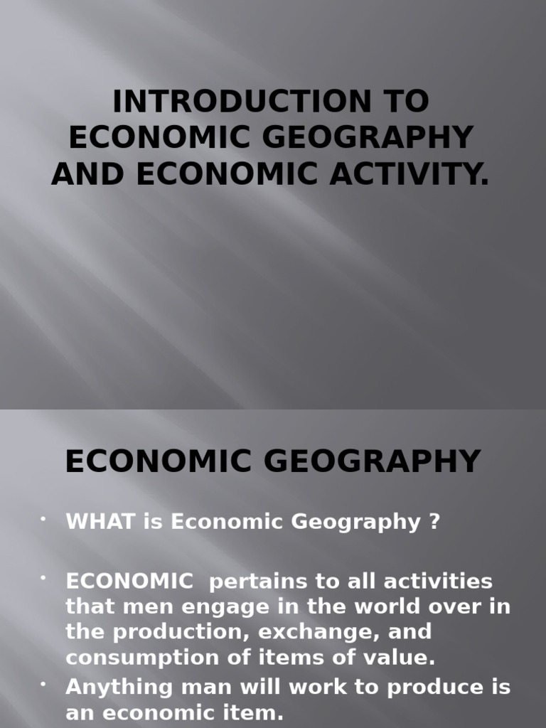 Introduction to Economic Geography | PDF | Agriculture | Geography