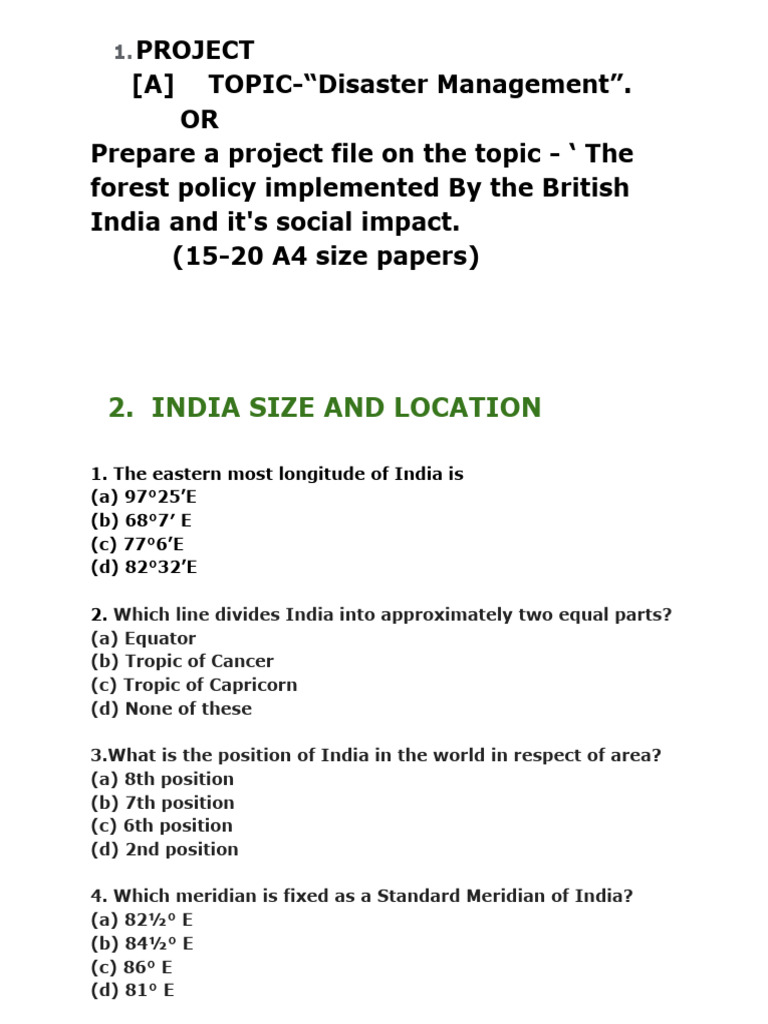 India Geography and French Revolution Quiz | PDF | French Revolution