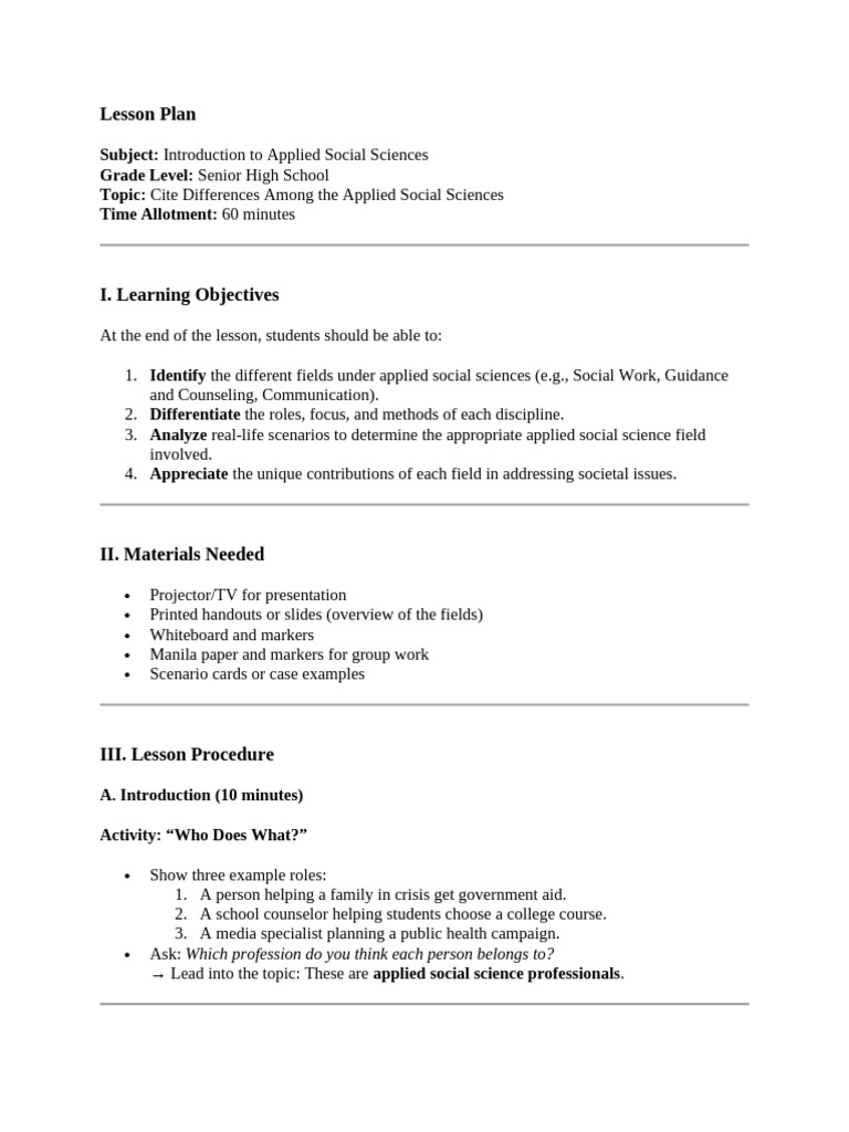 Lesson Plan 2 | PDF | Psychotherapy | Communication