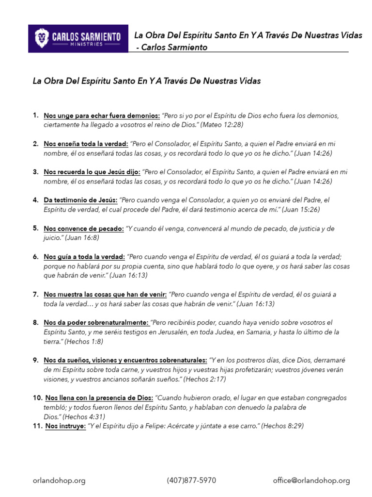 La Acción del Espíritu Santo en Nosotros | PDF | Fruto Del Espiritu ...
