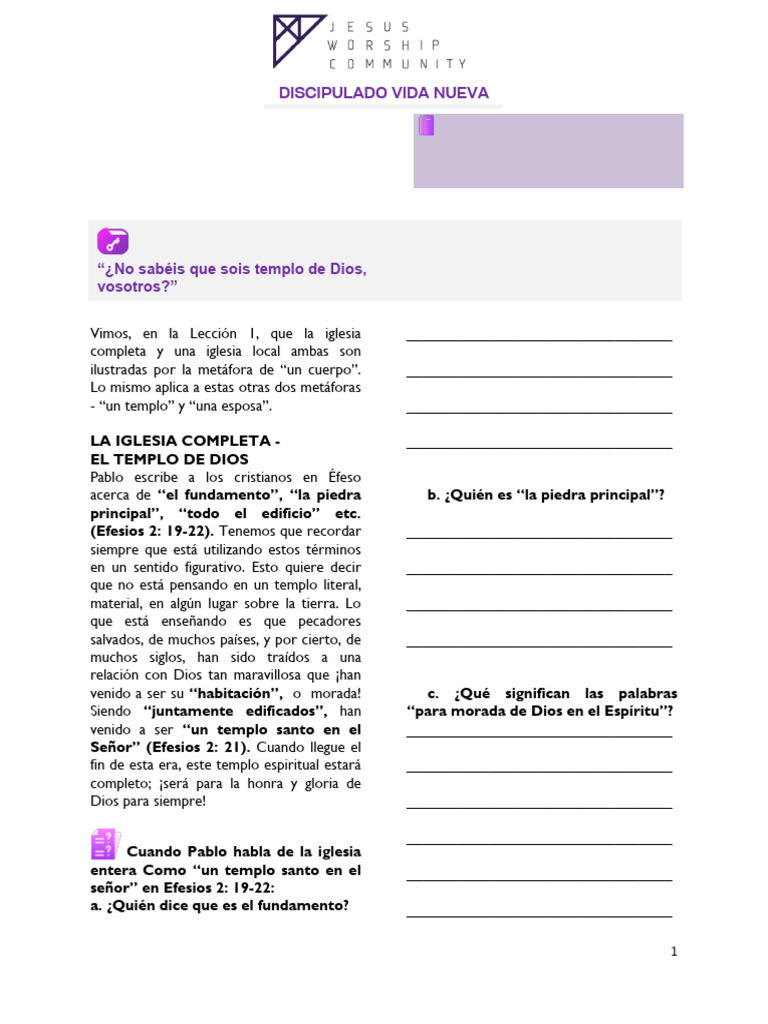 La Iglesia - C - Lección 2 | PDF | Iglesia cristiana | Cristo (título)
