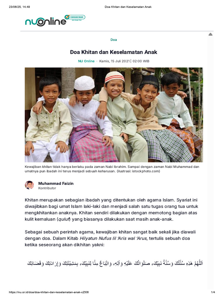 Doa Khitan Dan Keselamatan Anak Laki Laki Pdf