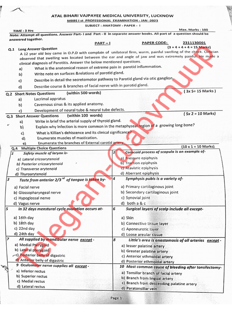 2021 Batch 1st Proff Main PYQ | PDF