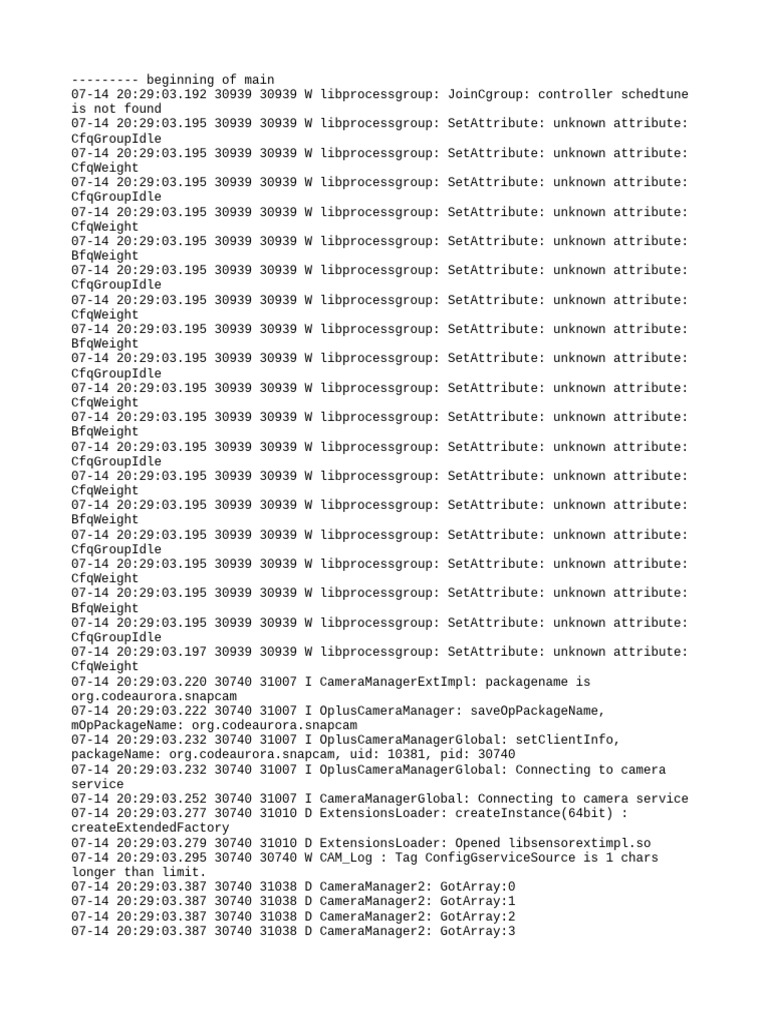 Oplus Camera Manager Log Analysis | PDF | System Software | Software ...