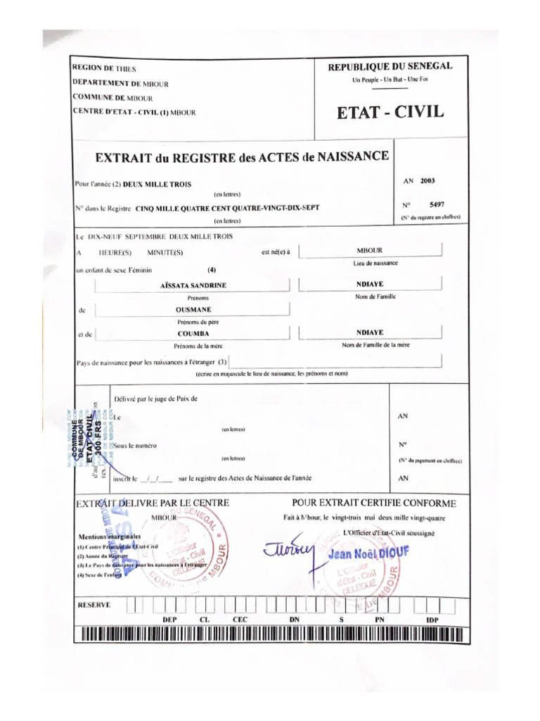Etat - Civil | PDF