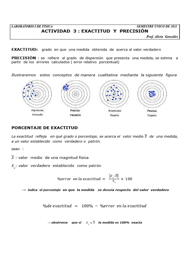 Actividad 3 Precision y Exactitud | PDF | Exactitud y precisión ...