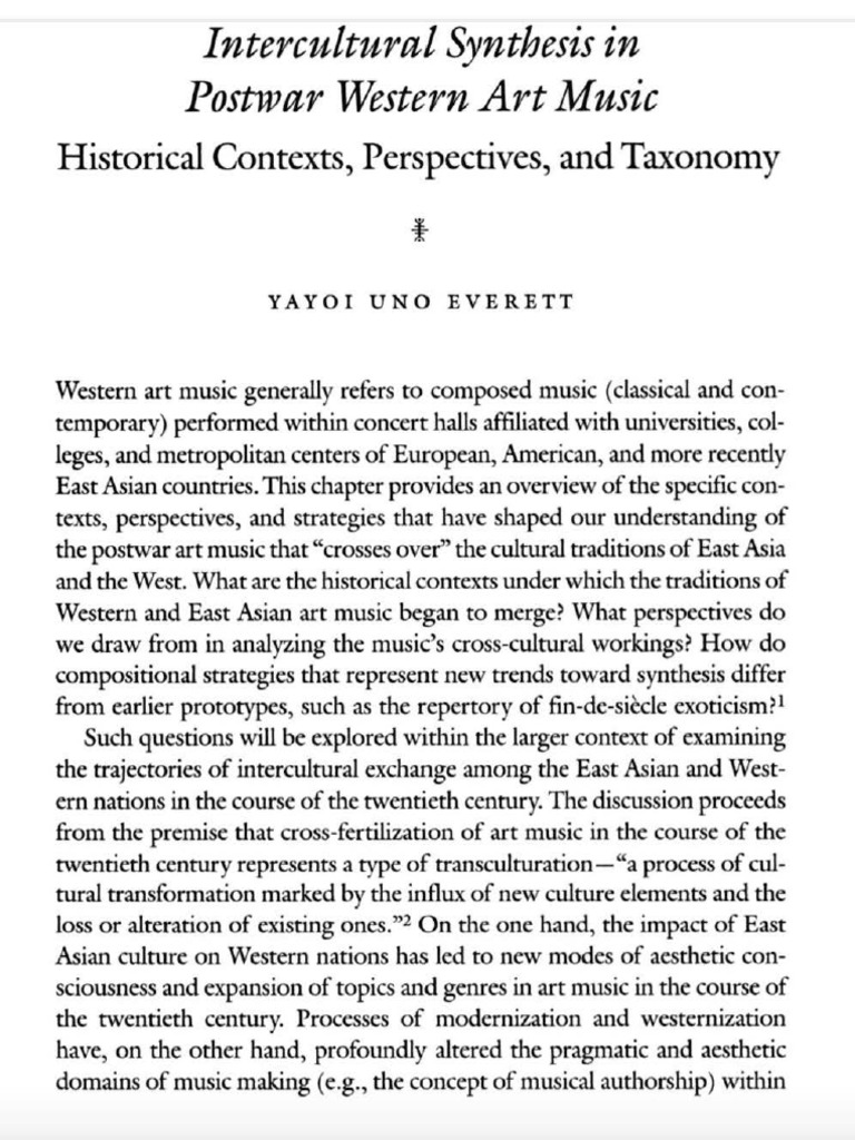 Intercultural Synthesis in Postwar Music | PDF | Semantics | Orientalism