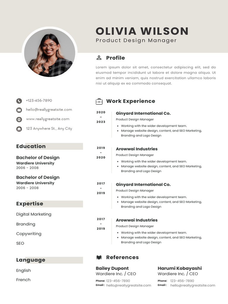 Olivia Wilson's Design CV | PDF | Marketing | Promotion And Marketing ...