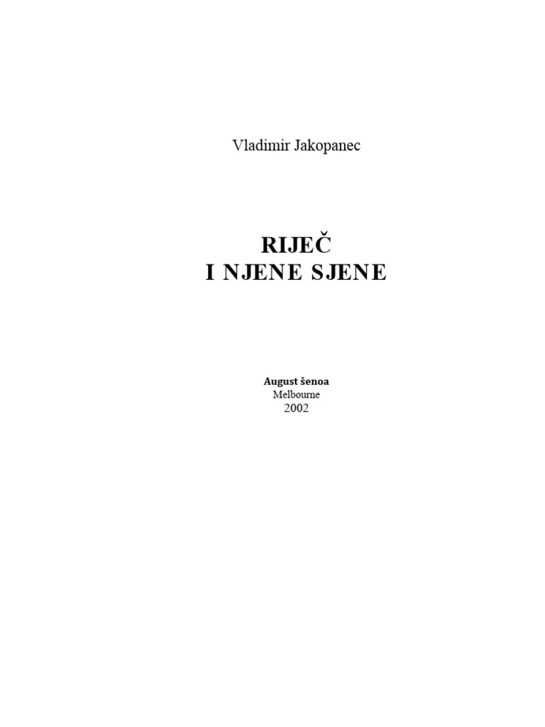 Rijec I Njene Sjene-Nova | PDF