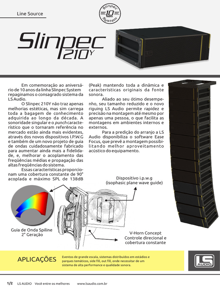 Sistema de Som Slinpec 210Y da LS Audio | PDF | Som | Frequência