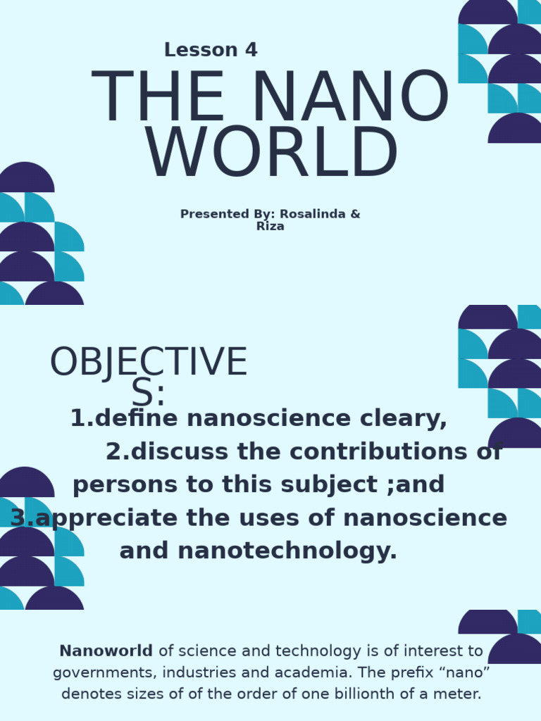 Lesson 4 The Nano Wolrd1 | PDF | Nanotechnology | Materials