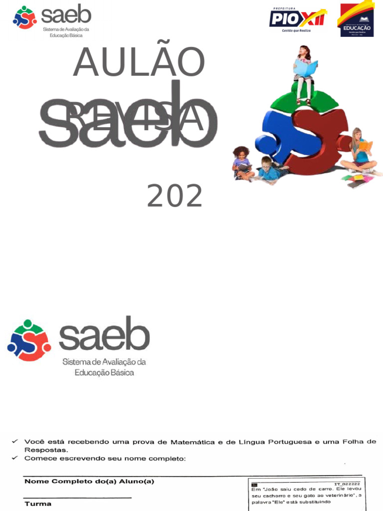 Aulão Revisa Saeb 2025 LP 5º Ano | PDF