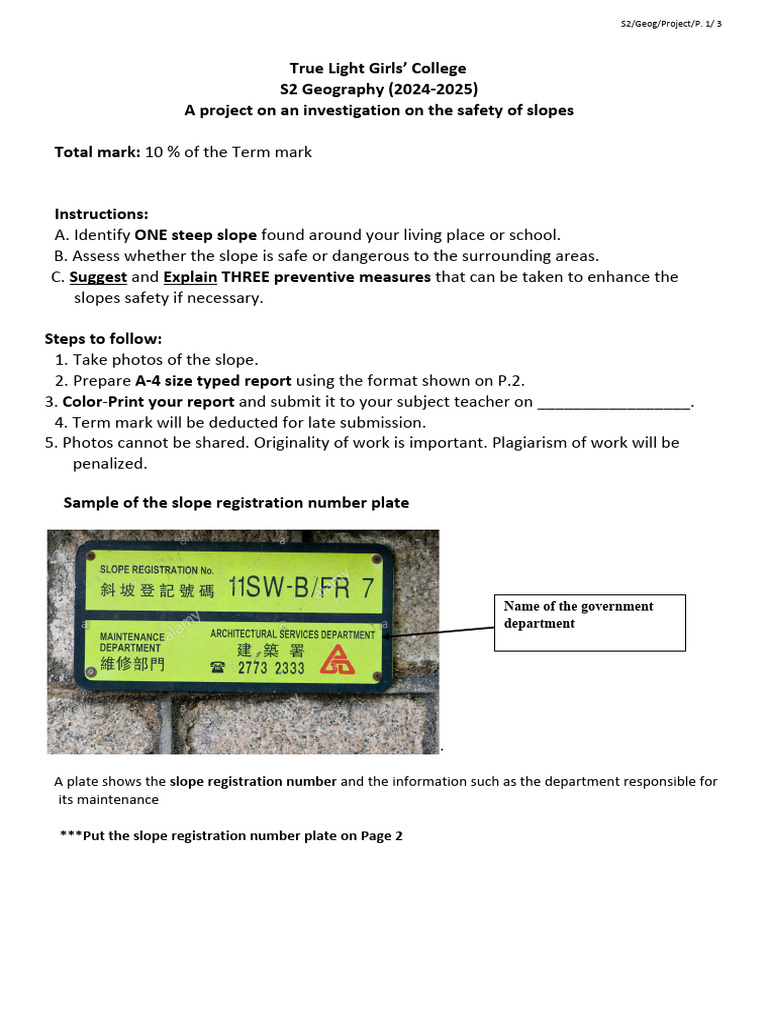 Slope Safety Investigation Project Guide | PDF