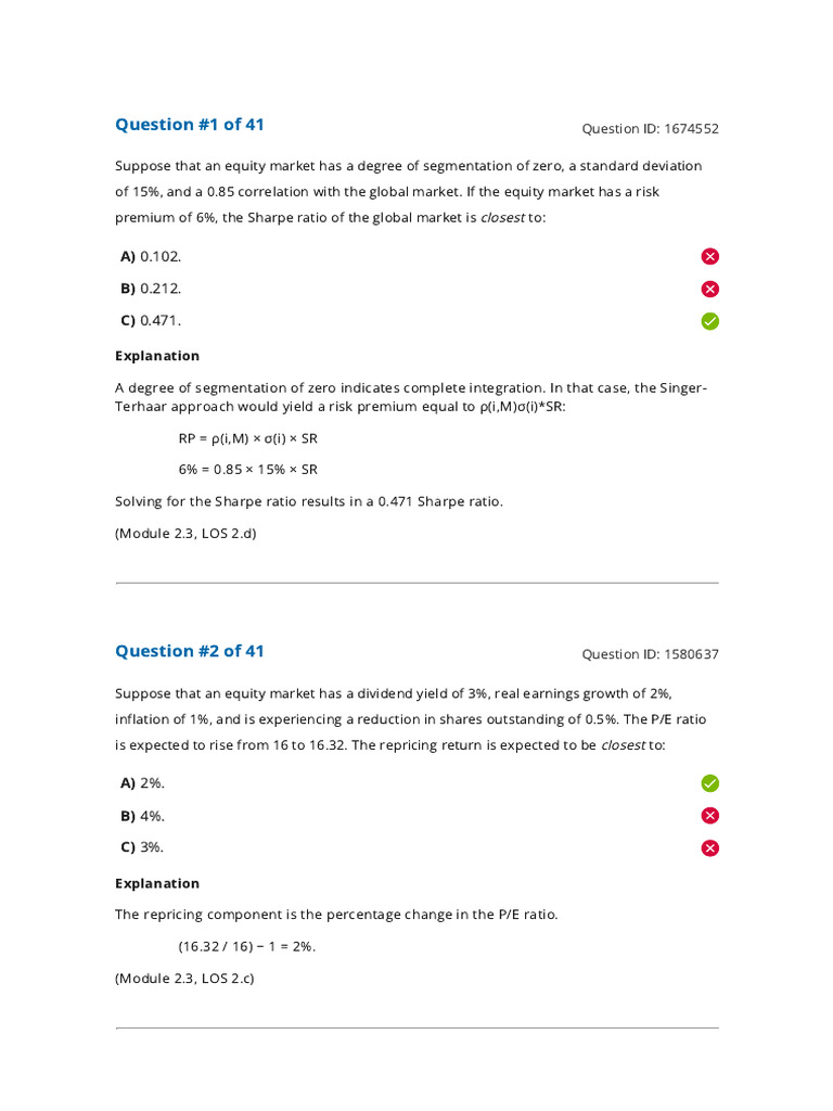 Repricing Return and P/E Ratio Insights | PDF | Deflation | Financial Risk