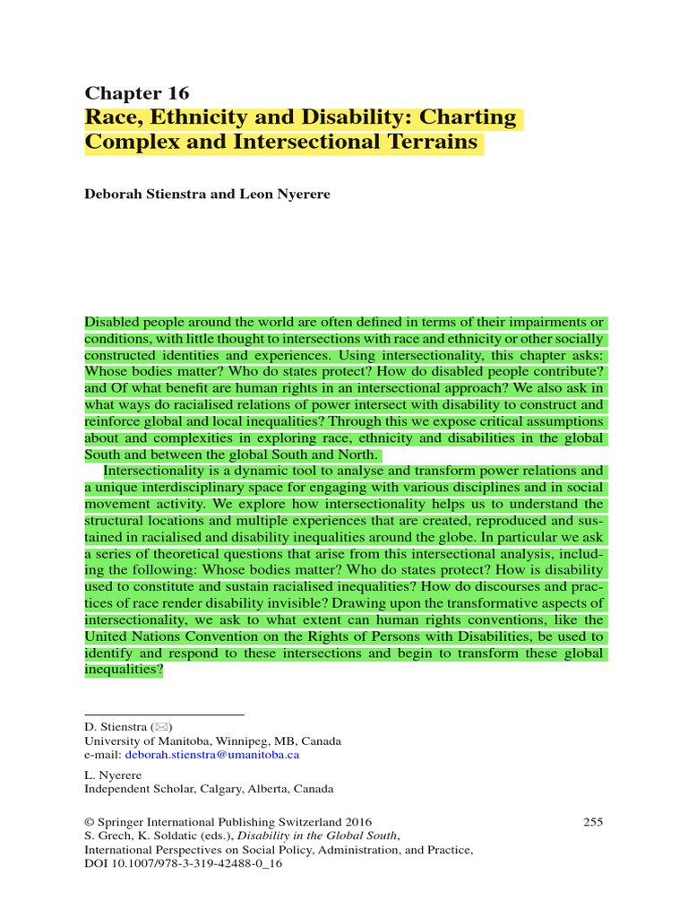 Intersectionality of Race, Ethnicity, and Disability | PDF ...
