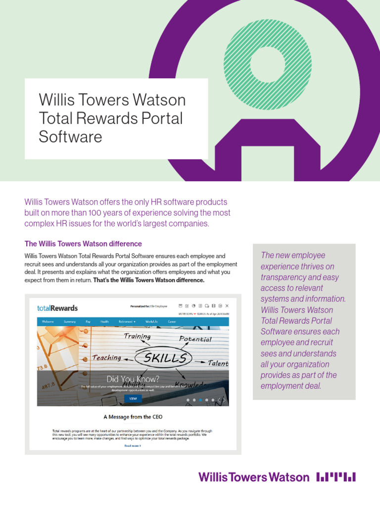 Willis Towers Watson Total Rewards Portal Software | PDF | Employment ...
