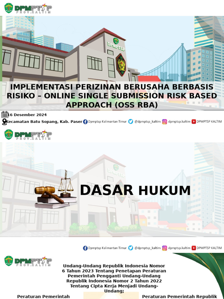 OSS RBA: Perizinan Berbasis Risiko 2024 | PDF