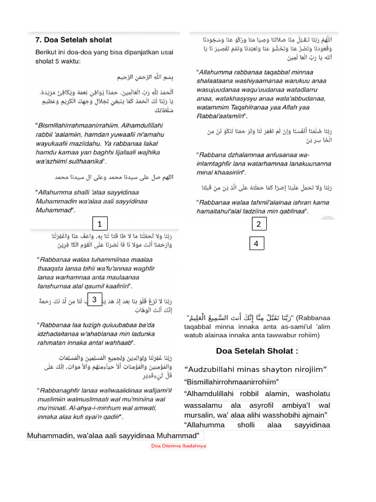 Doa Setelah Sholat Fardhu Lengkap | PDF | Kata dan Frasa Semitik ...