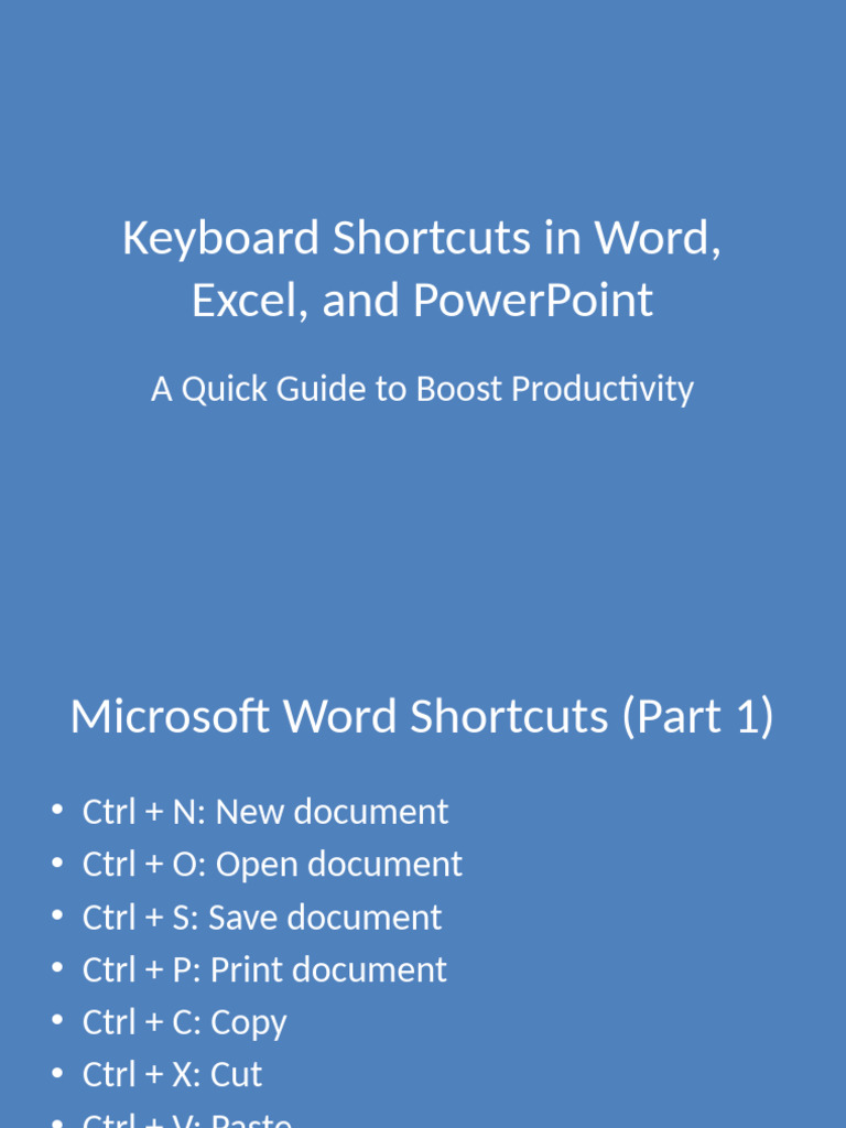 Essential Keyboard Shortcuts Guide | PDF