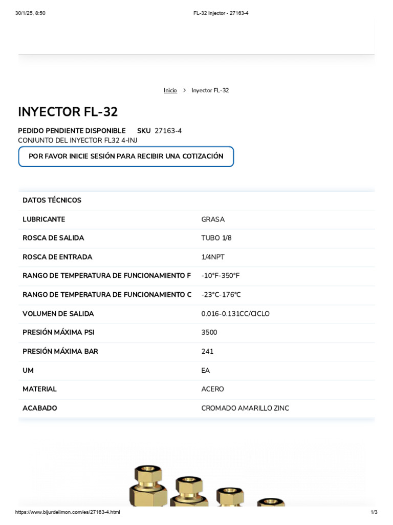 FL-32 Injector - 27163-4 | PDF | Ingeniería mecánica