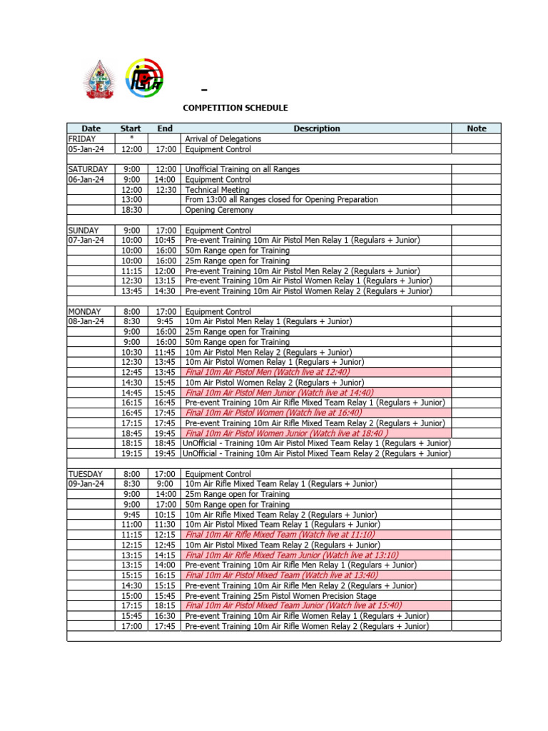 2024 JAN - SCHEDULE COMPETITION ASC RP2024 (KIM) Rev. 2023-11-21 | PDF ...