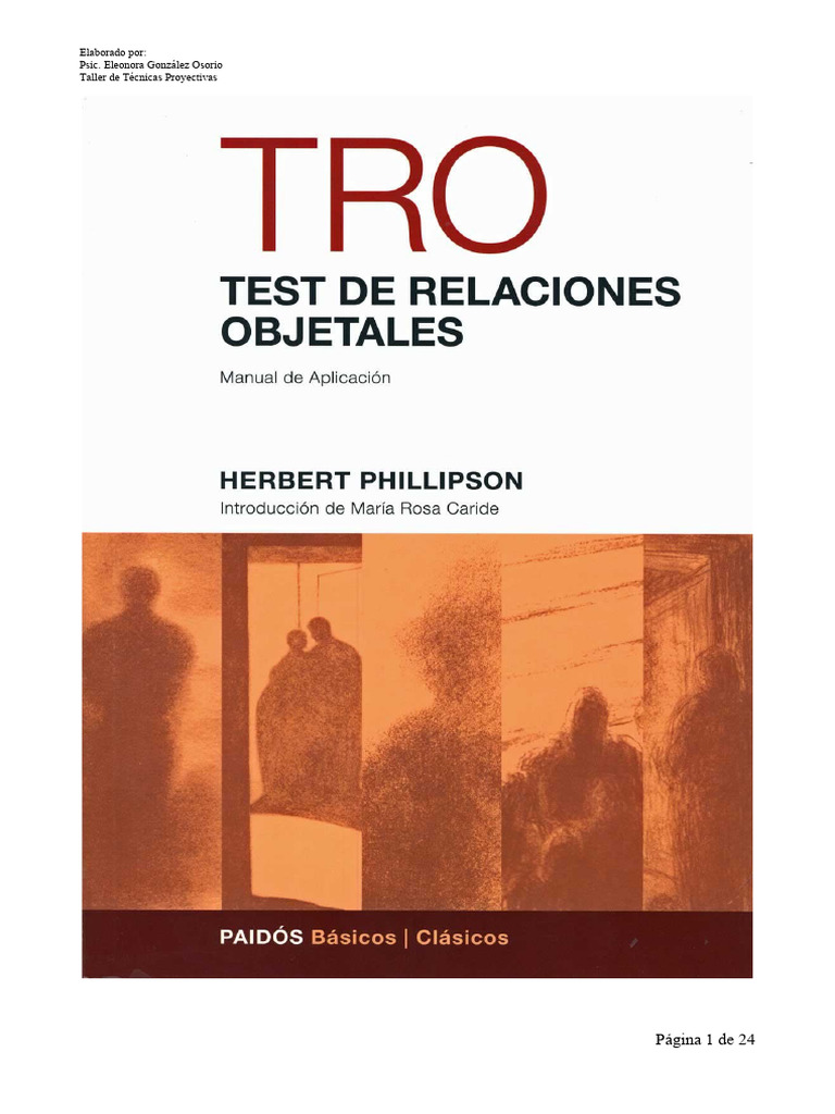 Test de Relaciones Objetales: Manual y Aplicación | PDF | Sombra | Ligero