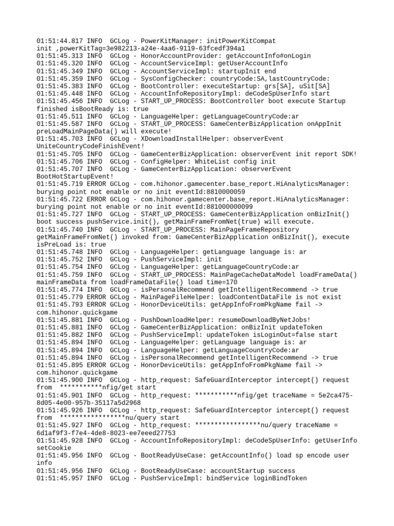 GameCenter Startup Log Analysis | PDF | Computing | Software