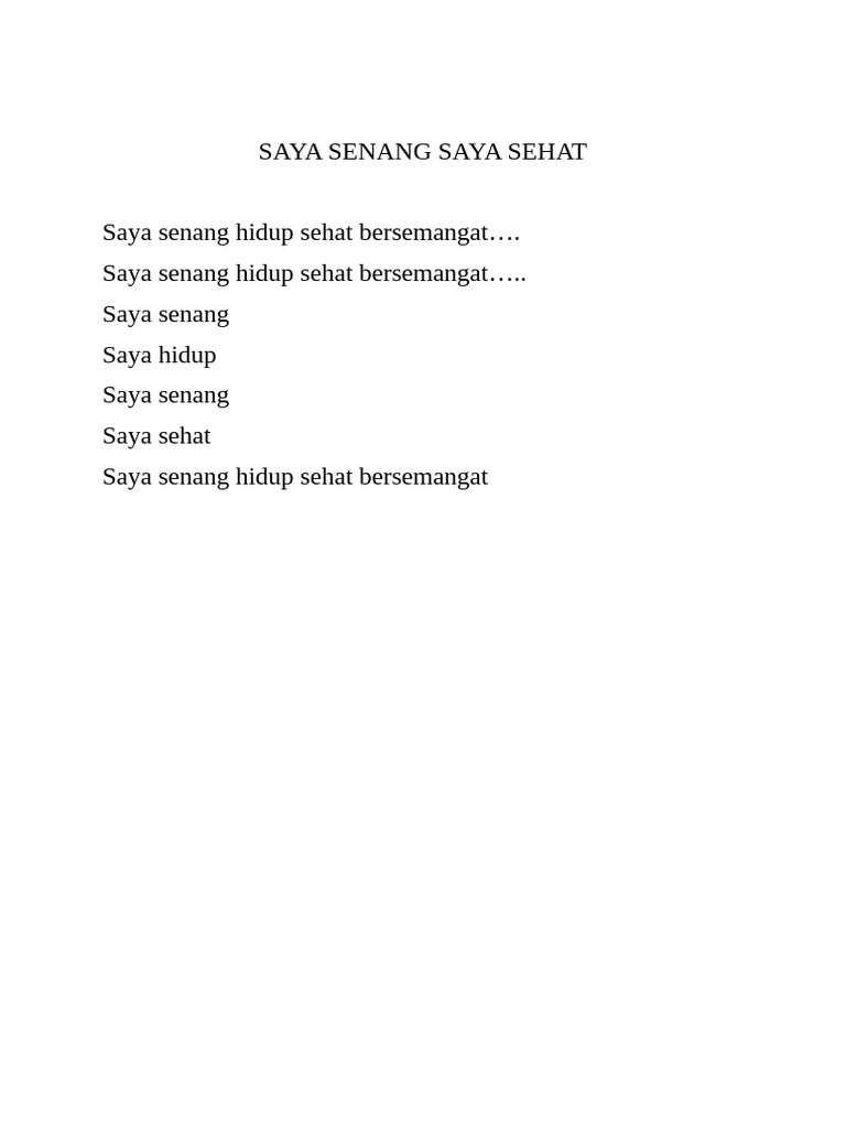 Saya Senang Saya Sehat | PDF