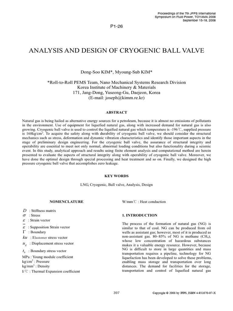 Cryogenic Ball Valve Design Analysis | PDF | Leak | Valve