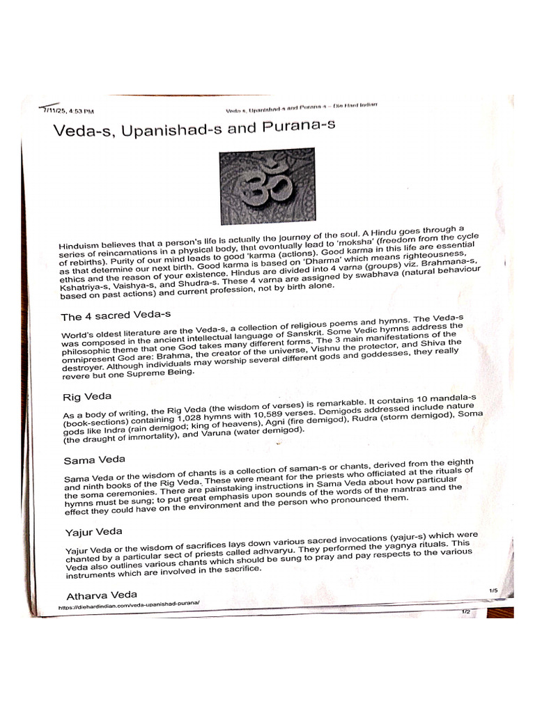 Veda Upanishad | PDF | Vedas | Upanishads