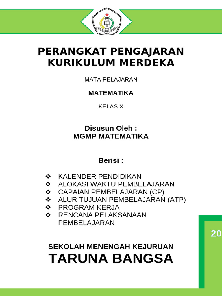 RPP Matematika Kelas X Kurikulum Merdeka | PDF