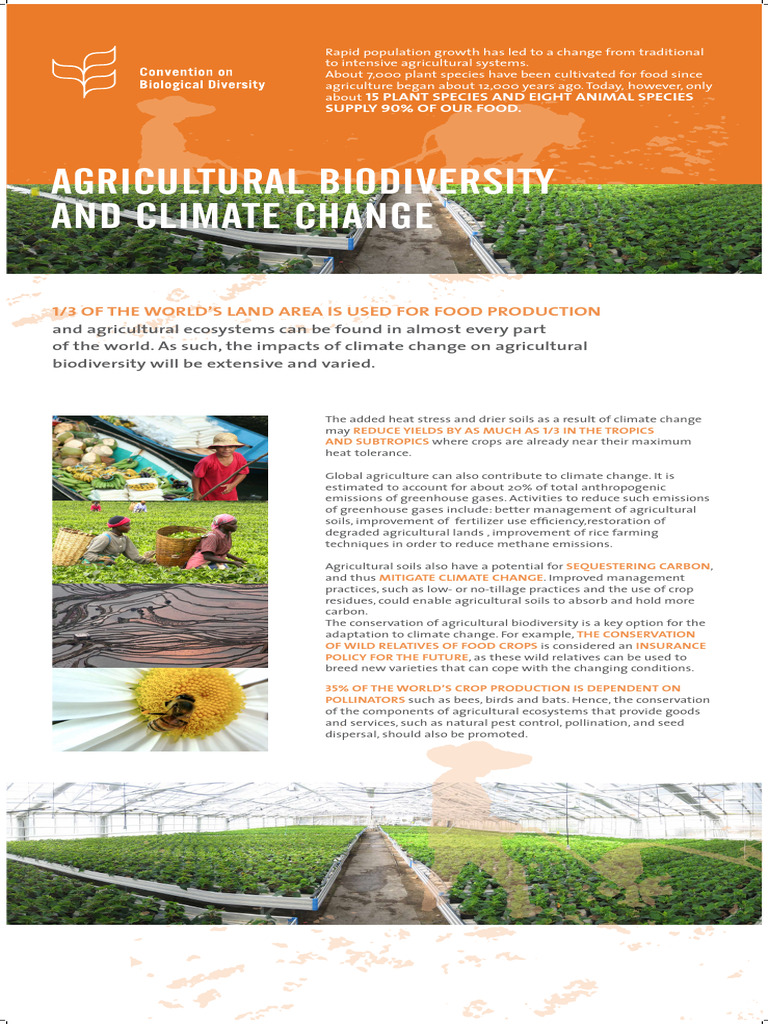 CBD - Agricultural Biodiversity and Climate Change | PDF | Agriculture ...