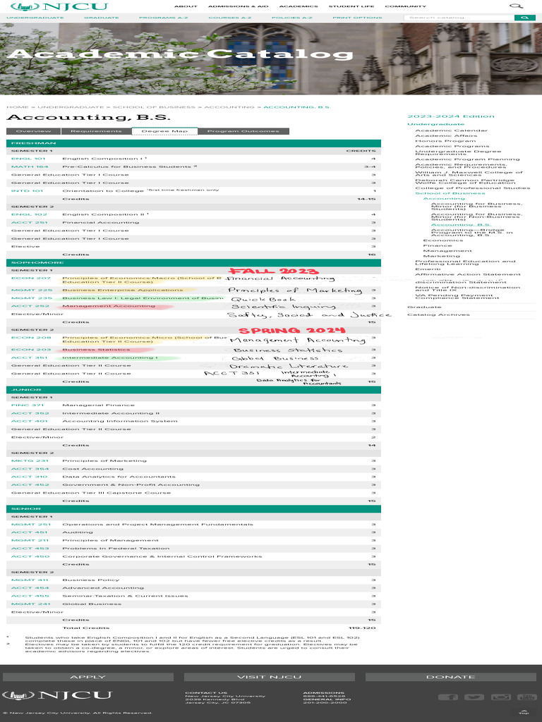 NJCU Accounting B.S. Program Overview | PDF | Accounting | Business ...
