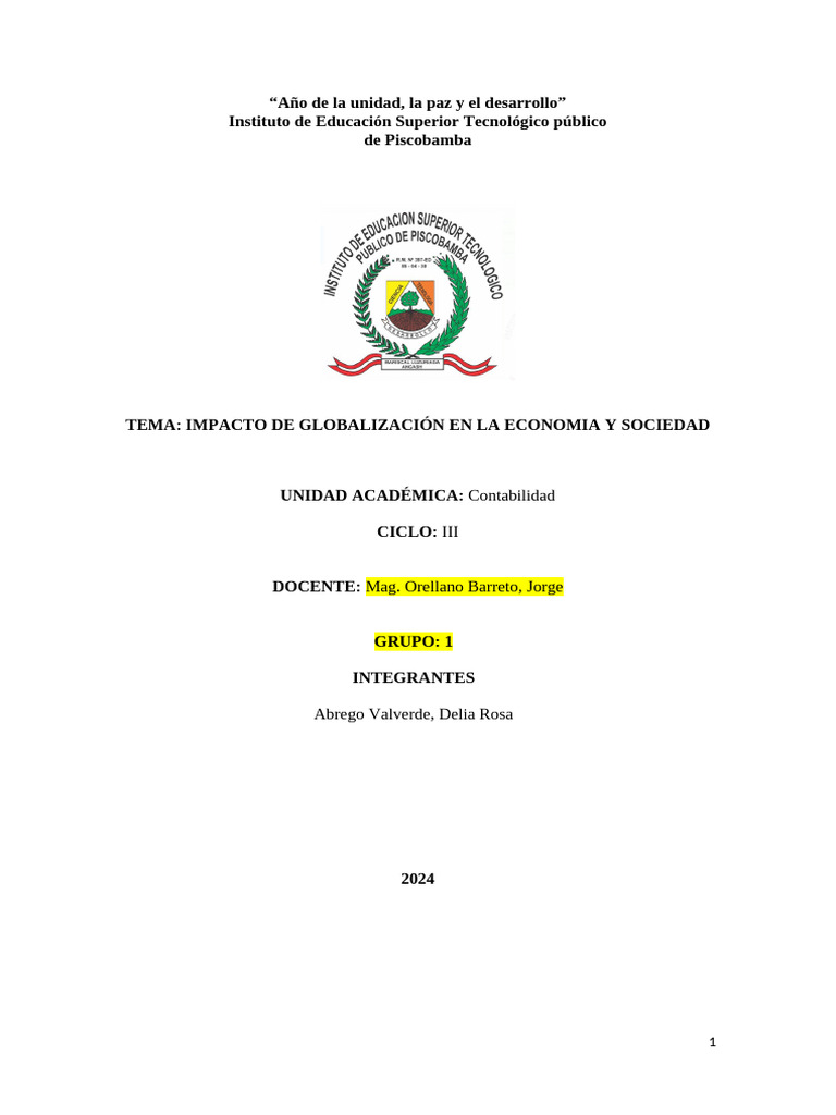 Impacto de la Globalización en Economía | PDF | Ciencias económicas ...