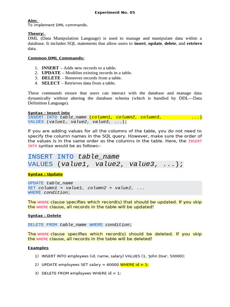Exp 5 | PDF