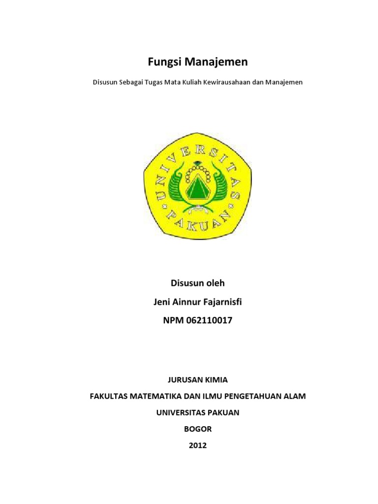 Makalah Fungsi Manajemen