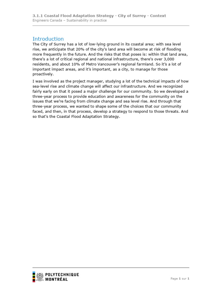 Surrey Coastal Flood Adaptation Plan | PDF