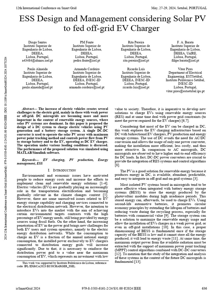 Solar PV Design for Off-Grid EV Charging | PDF | Photovoltaics ...