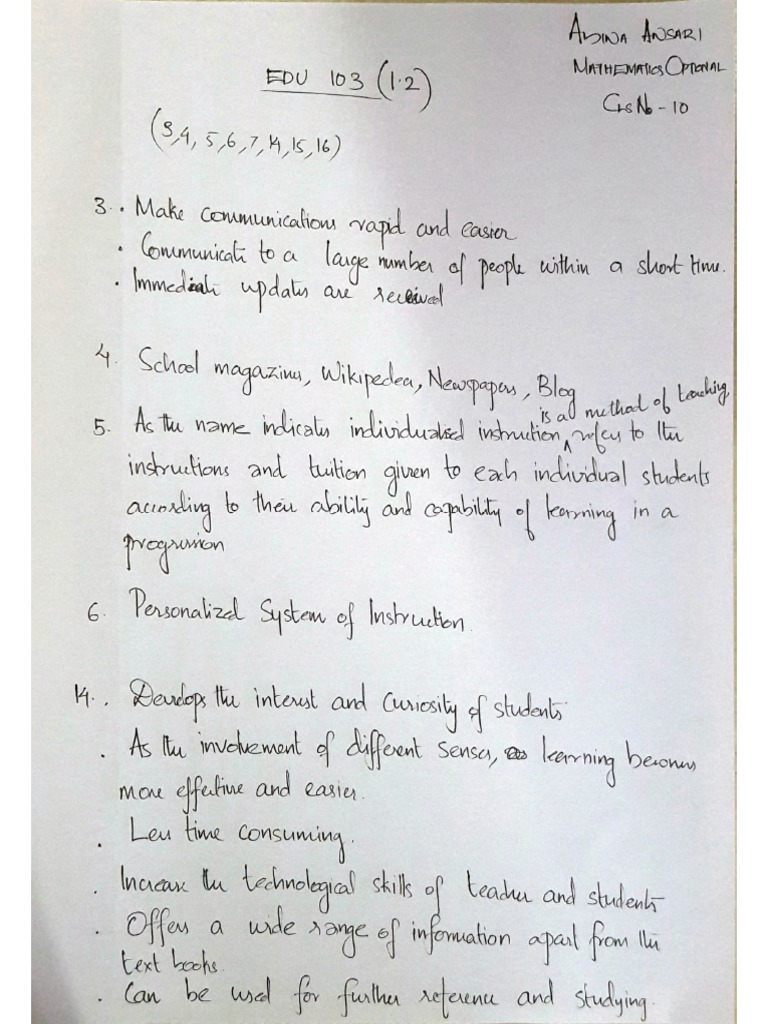 Edu 103 Module 2 | PDF