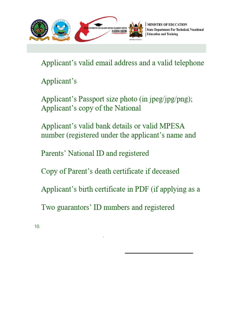 TVET Application Requirements 2025 | PDF