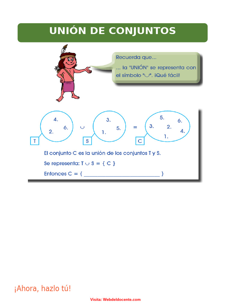 Unión de Conjuntos para Segundo Grado | PDF