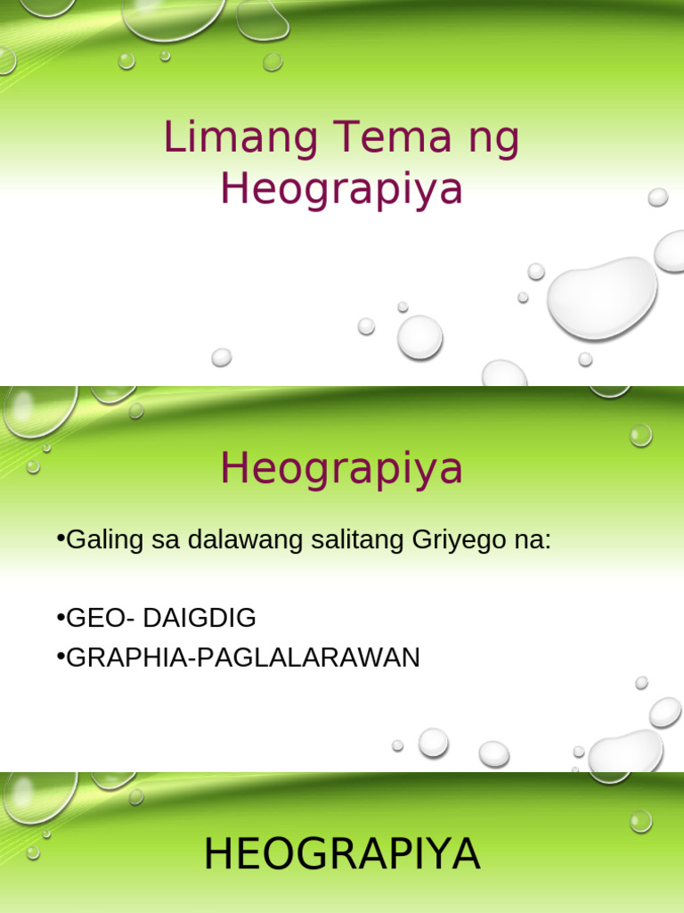Limang Tema Ng Heograpiya Pdf