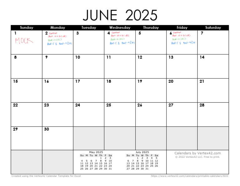 June 2025 Printable Calendar | PDF