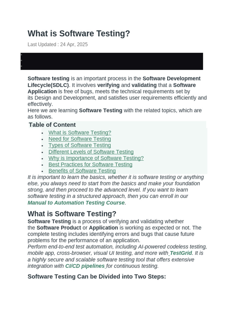 What Is Software Testing | PDF | Software Testing | Usability